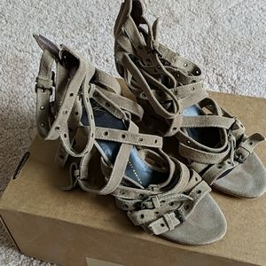 Giuseppe Zanotti design suede strappy wedges